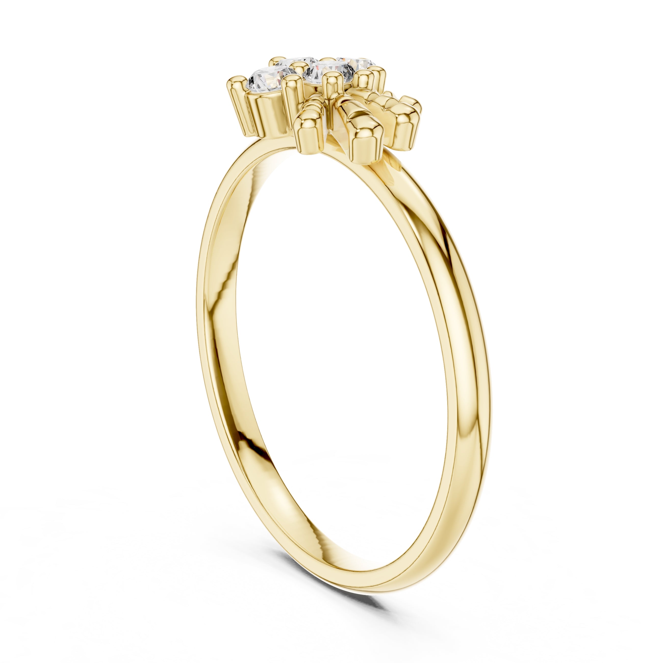 Petal Cluster Minimalist Ring Yellow Gold