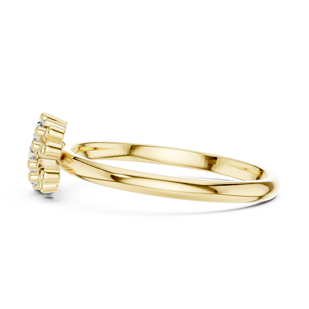 Petal Cluster Minimalist Ring Yellow Gold