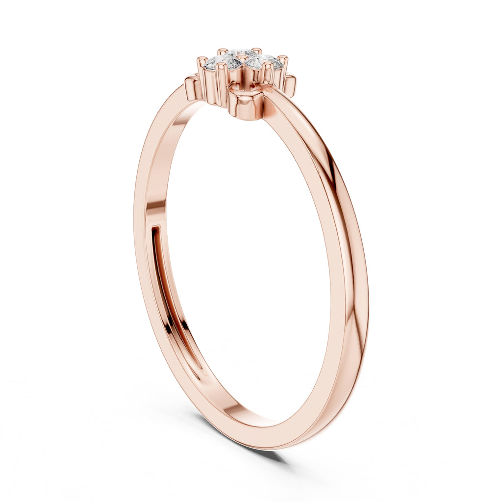 Trifoil Cluster Minimalist Ring Rose Gold