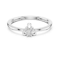 Trifoil Cluster Minimalist Ring White Gold