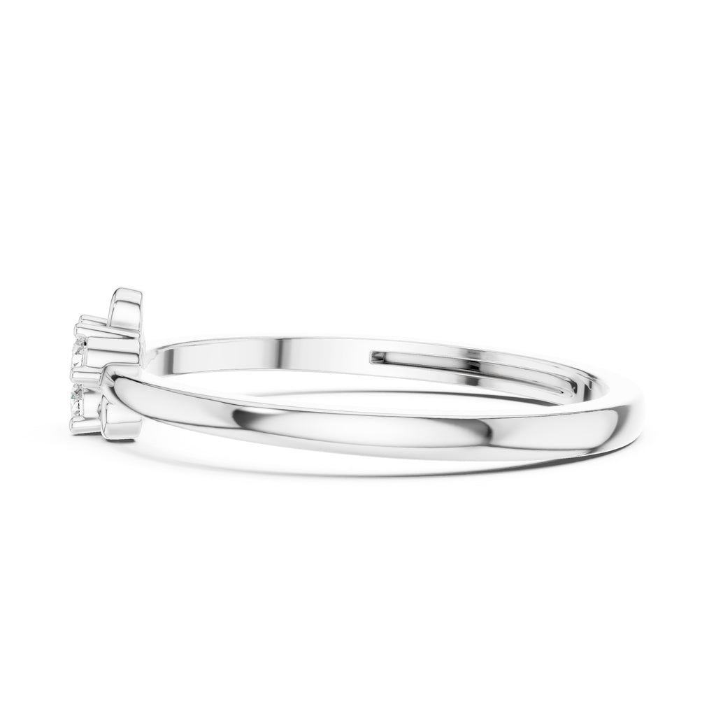 Trifoil Cluster Minimalist Ring White Gold