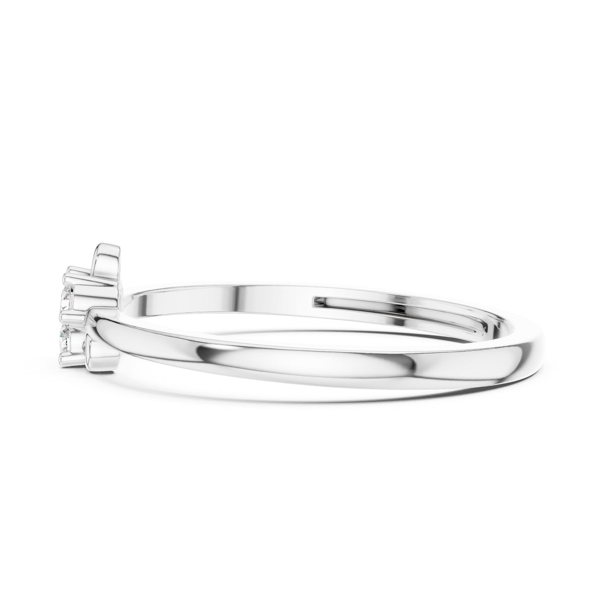 Trifoil Cluster Minimalist Ring White Gold