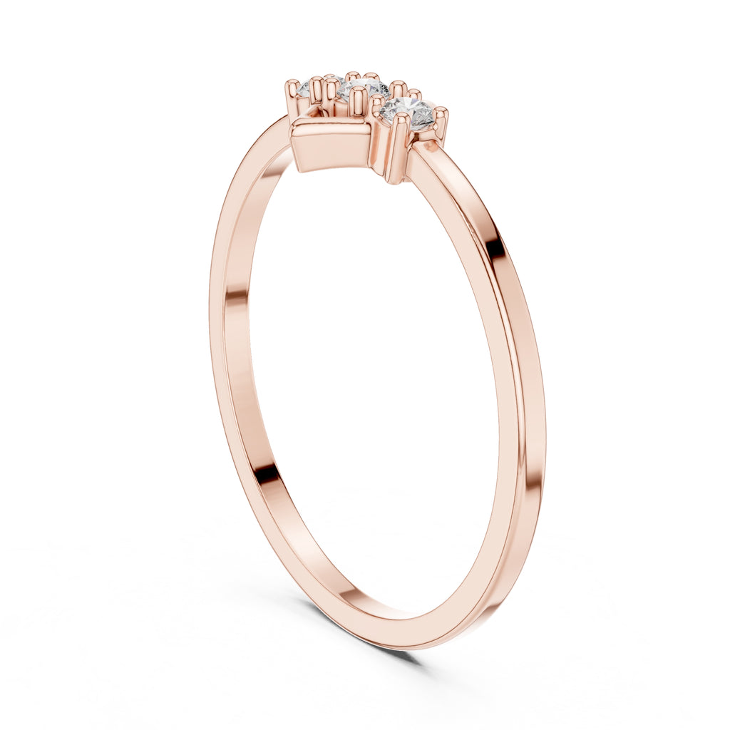 Lozenge Trilogy Minimalist Ring Rose Gold