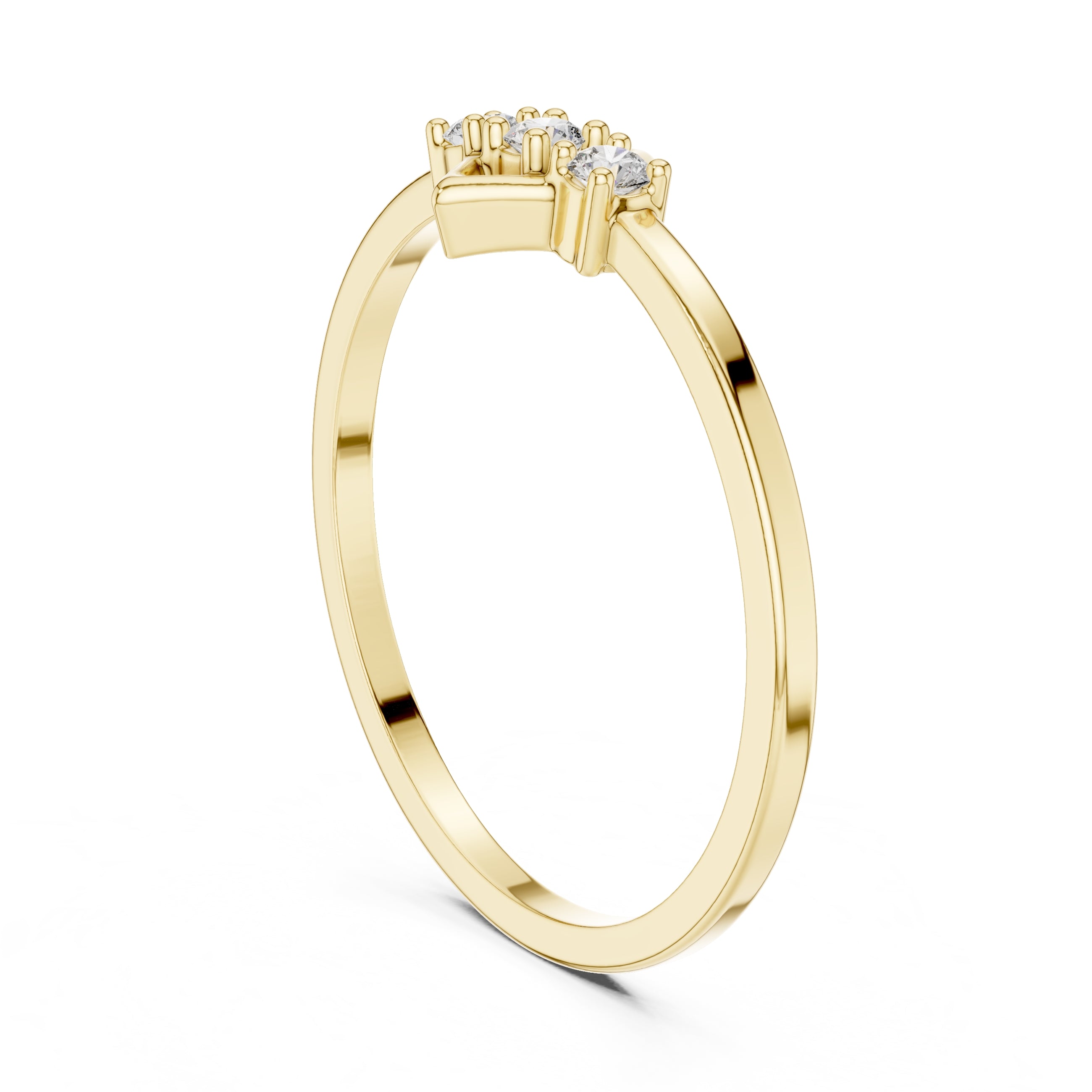 Lozenge Trilogy Minimalist Ring Yellow Gold