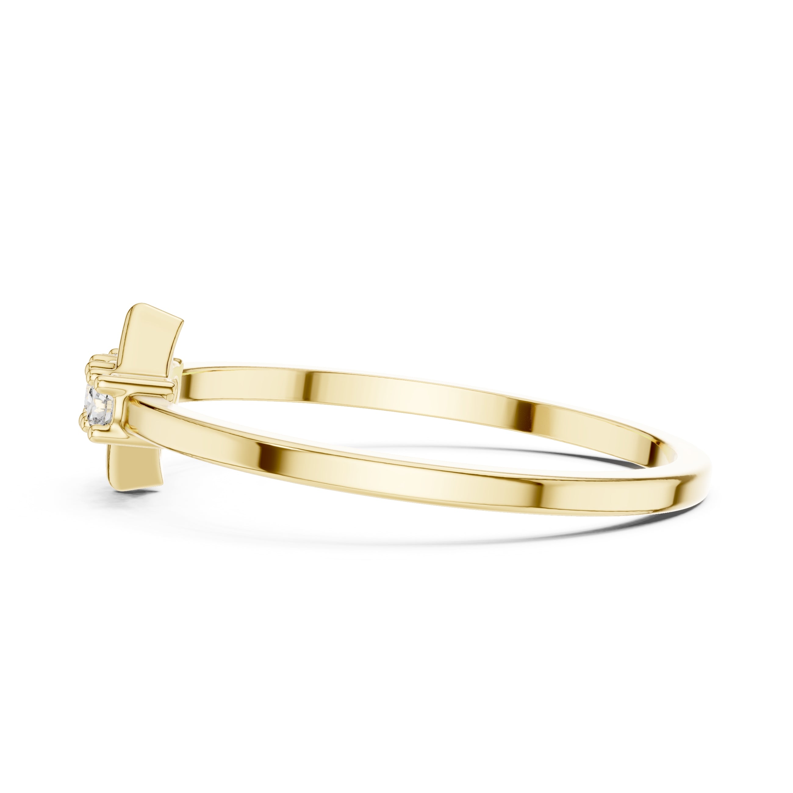 Lozenge Trilogy Minimalist Ring Yellow Gold