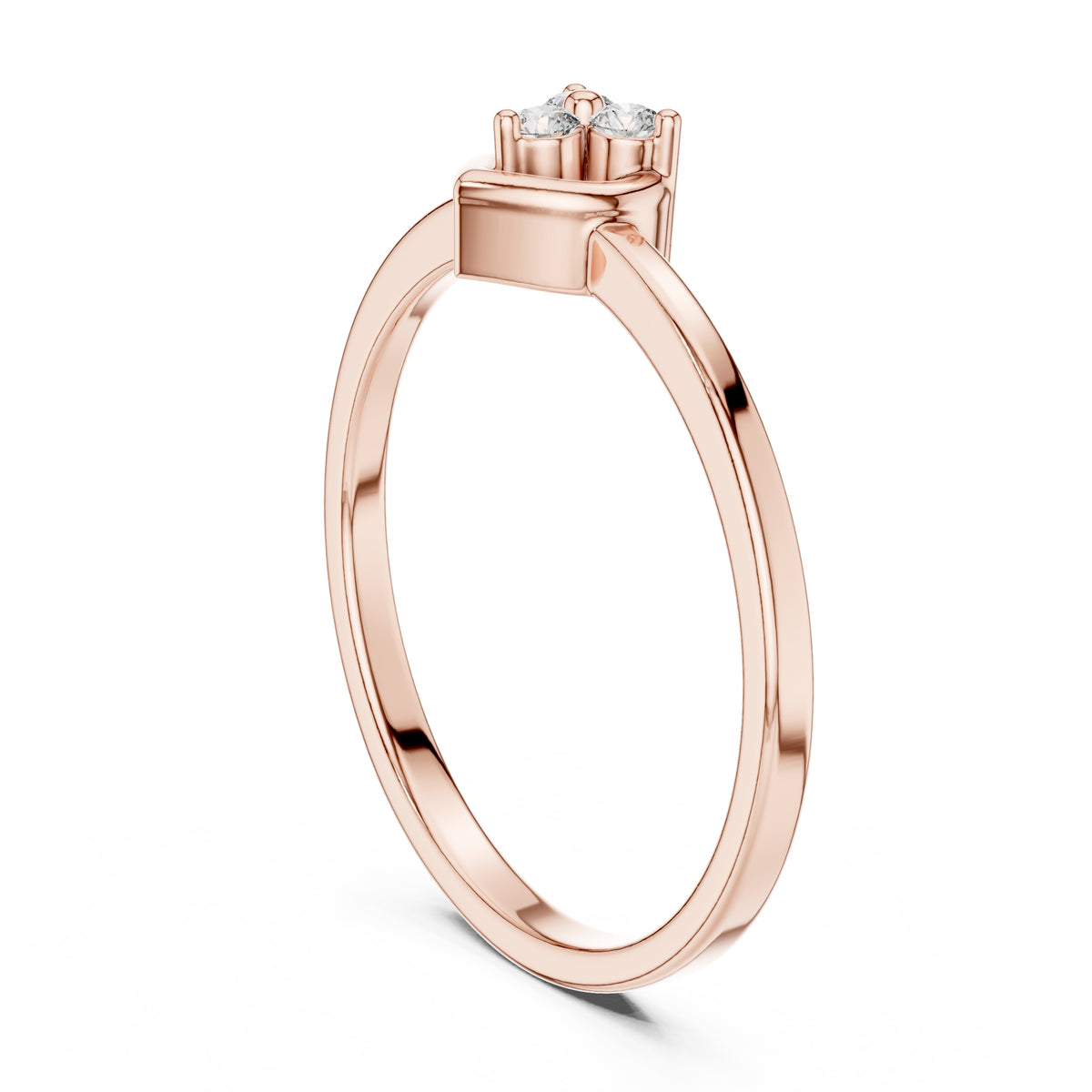 Heart Cluster Minimalist Ring Rose Gold