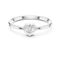 Heart Cluster Minimalist Ring White Gold
