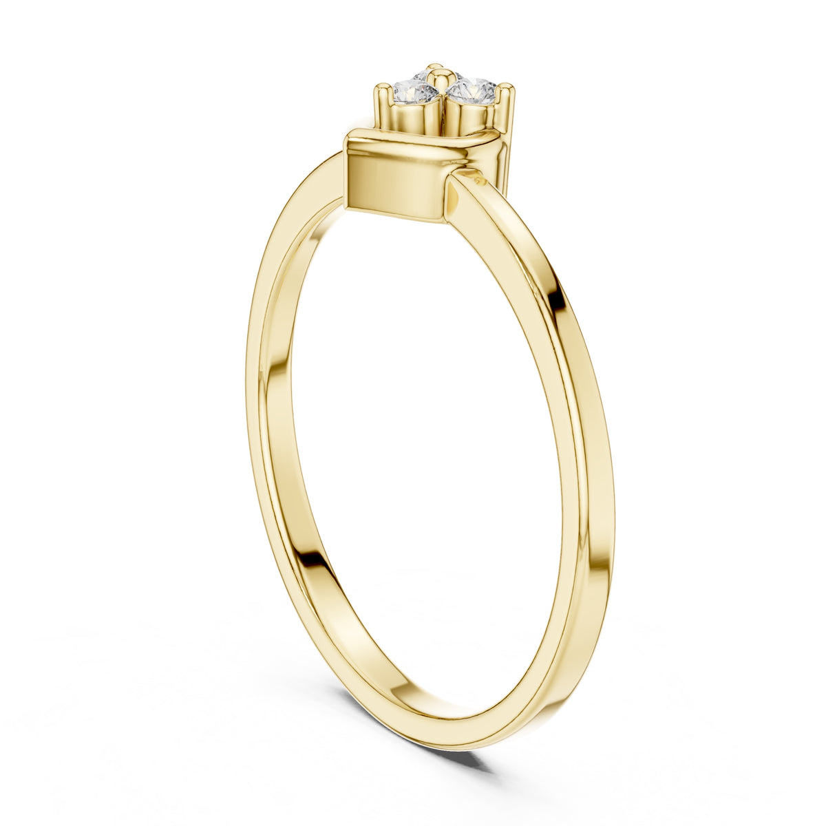 Heart Cluster Minimalist Ring Yellow Gold