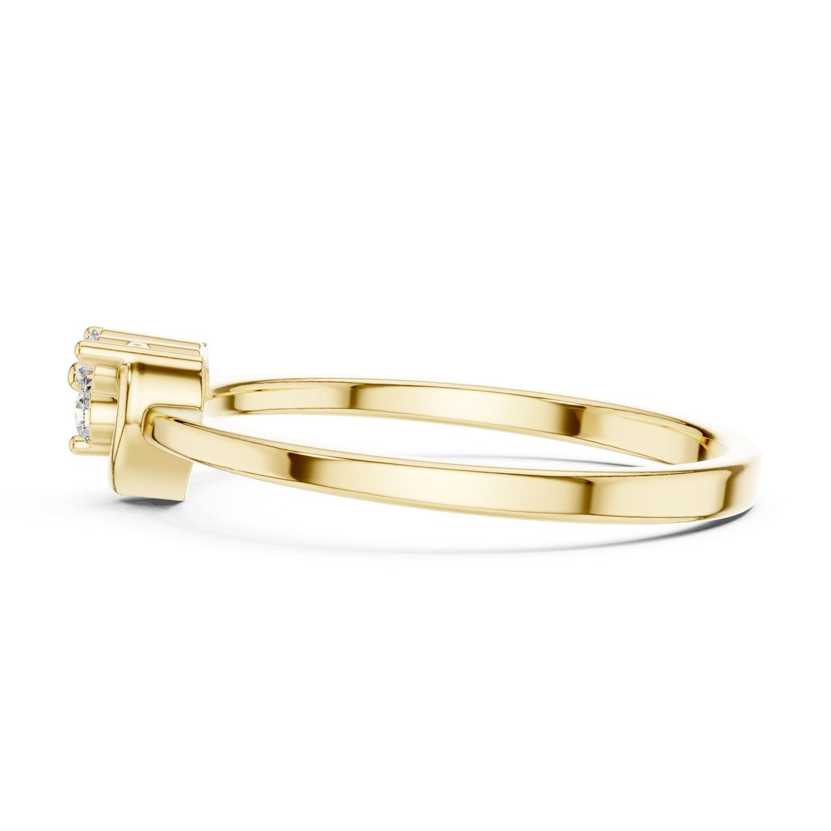 Heart Cluster Minimalist Ring Yellow Gold