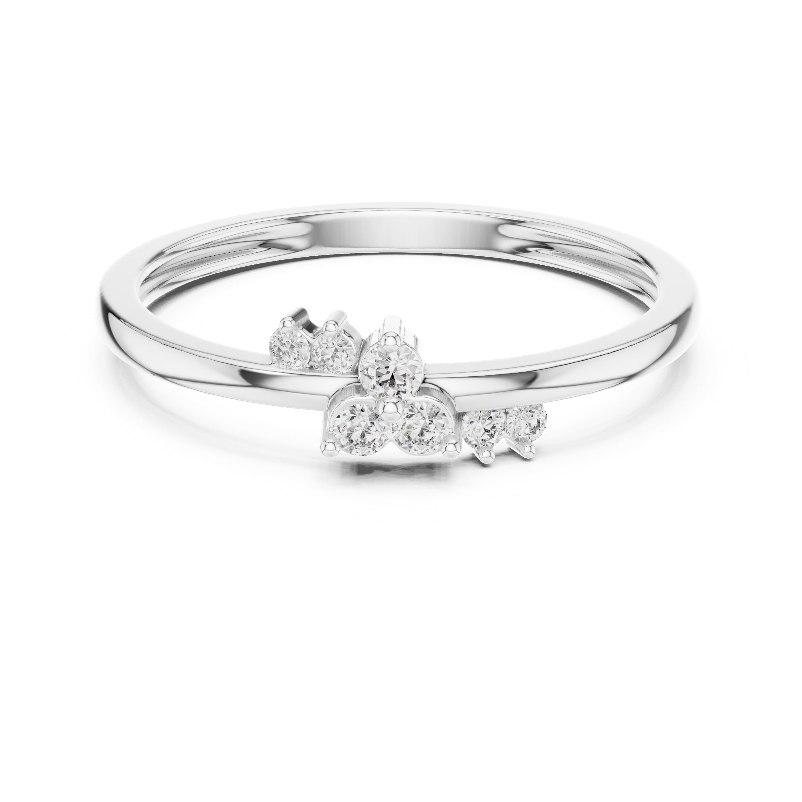 Asymmetric Constellation Minimalist Ring White Gold
