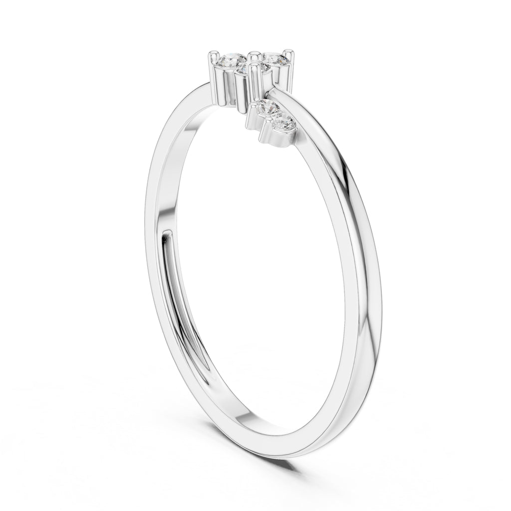 Asymmetric Constellation Minimalist Ring White Gold