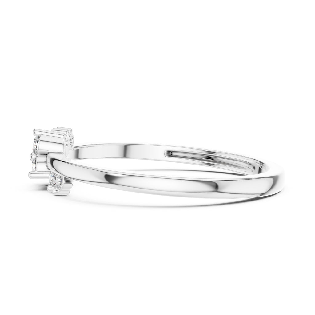Asymmetric Constellation Minimalist Ring White Gold