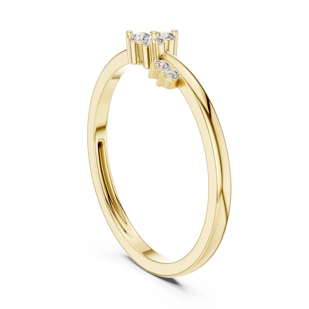 Asymmetric Constellation Minimalist Ring Yellow Gold