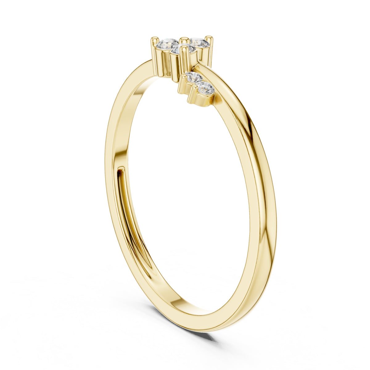 Asymmetric Constellation Minimalist Ring Yellow Gold