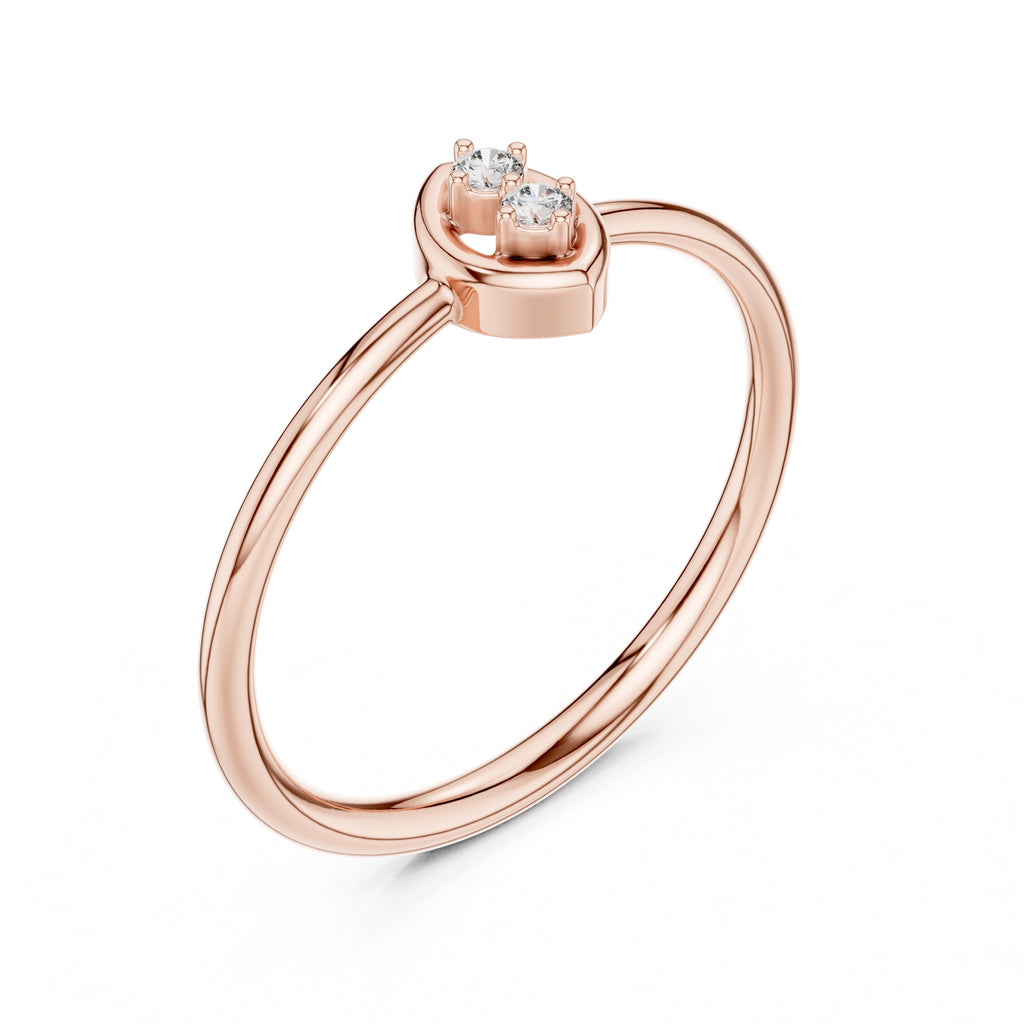 Marquise Duo Minimalist Ring Rose Gold