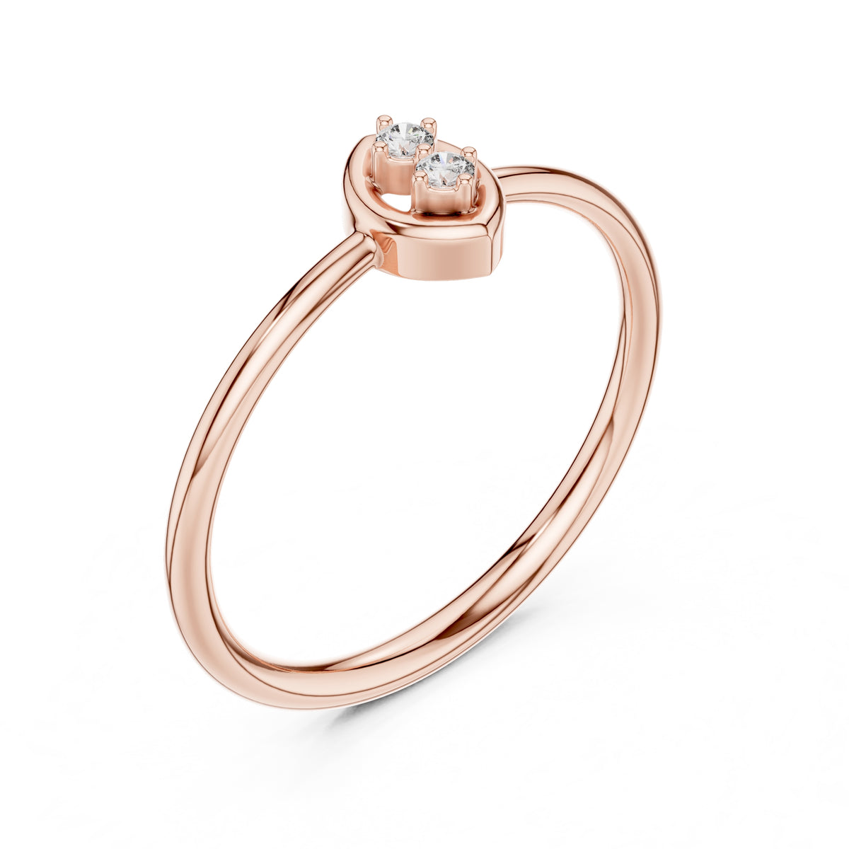 Marquise Duo Minimalist Ring Rose Gold