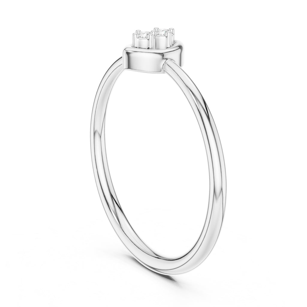 Marquise Duo Minimalist Ring White Gold