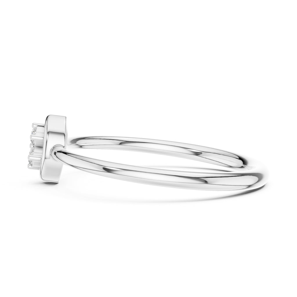 Marquise Duo Minimalist Ring White Gold
