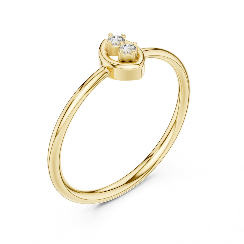 Marquise Duo Minimalist Ring Yellow Gold