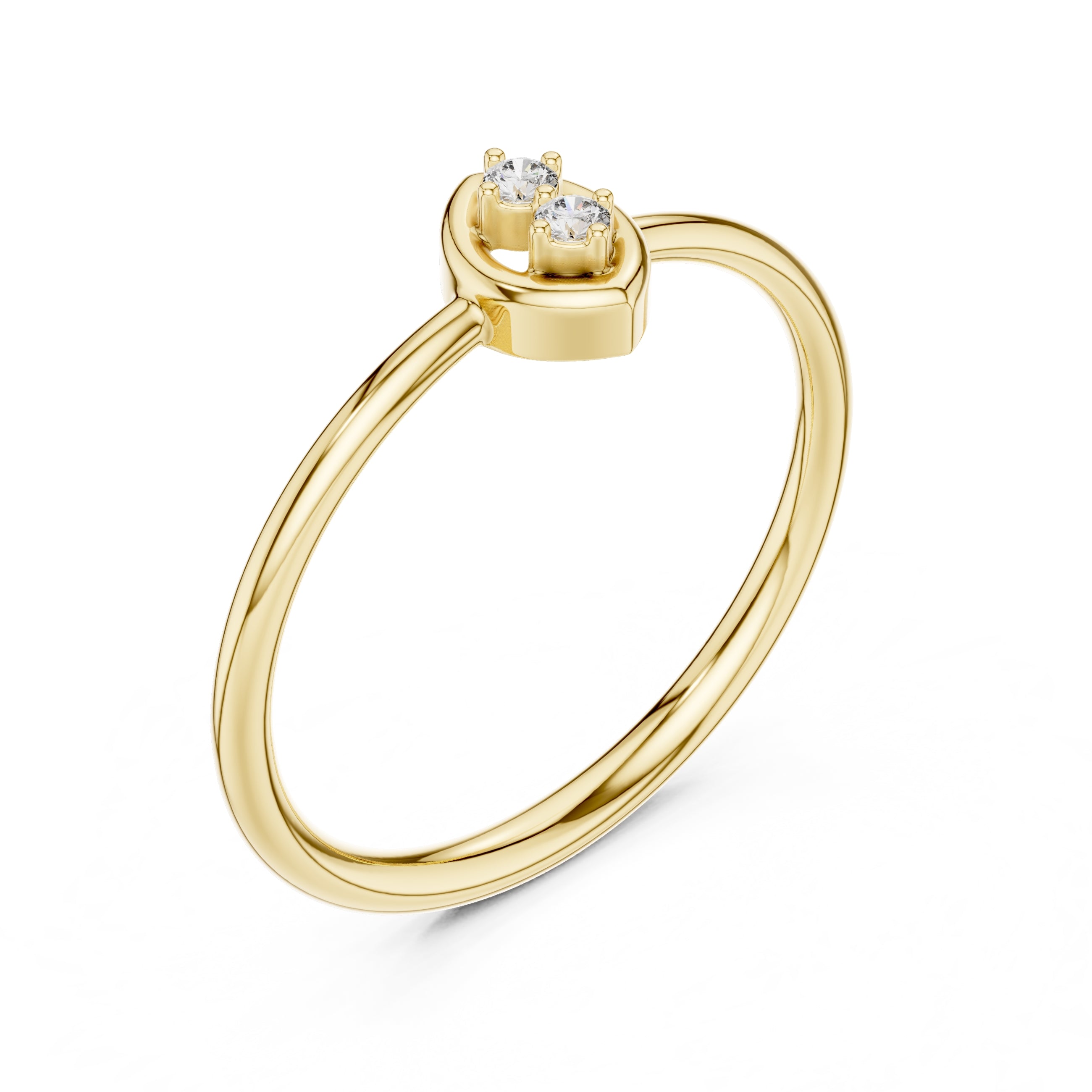 Marquise Duo Minimalist Ring Yellow Gold