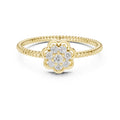 Roped Blossom Minimalist Ring Yellow Gold