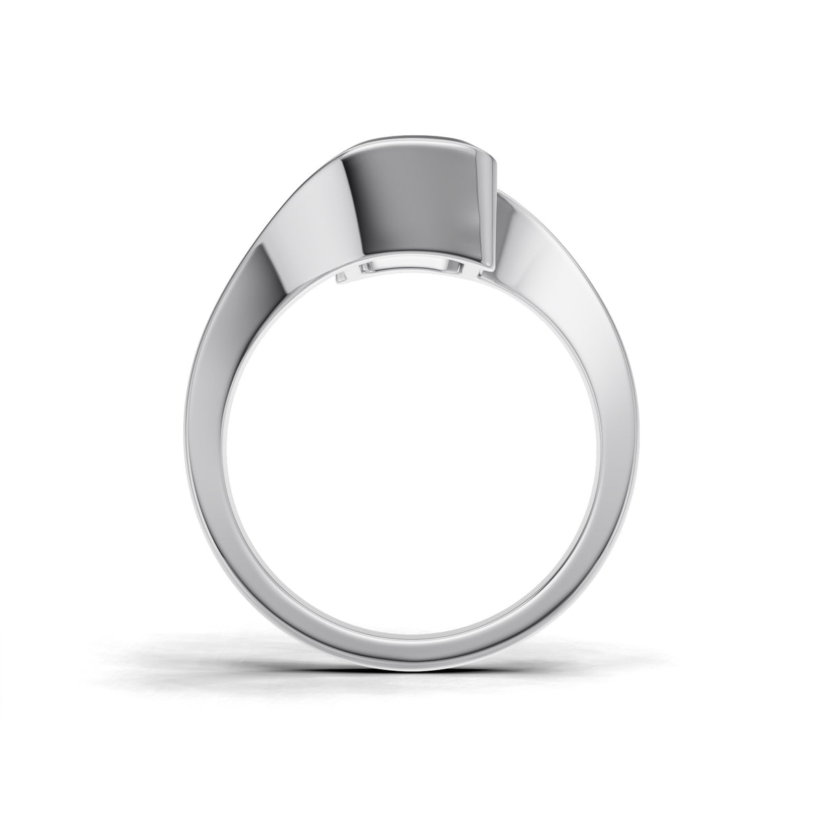 3 ct Emerald Bypass Ring, IGI Certified Lab Grown Diamond, Semi Bezel Solitaire 3ct White Gold