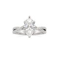 2ct Infinity Ring, IGI Certified Lab Grown Diamond, Twisted Pavé Solitaire 2ct White Gold Marquise