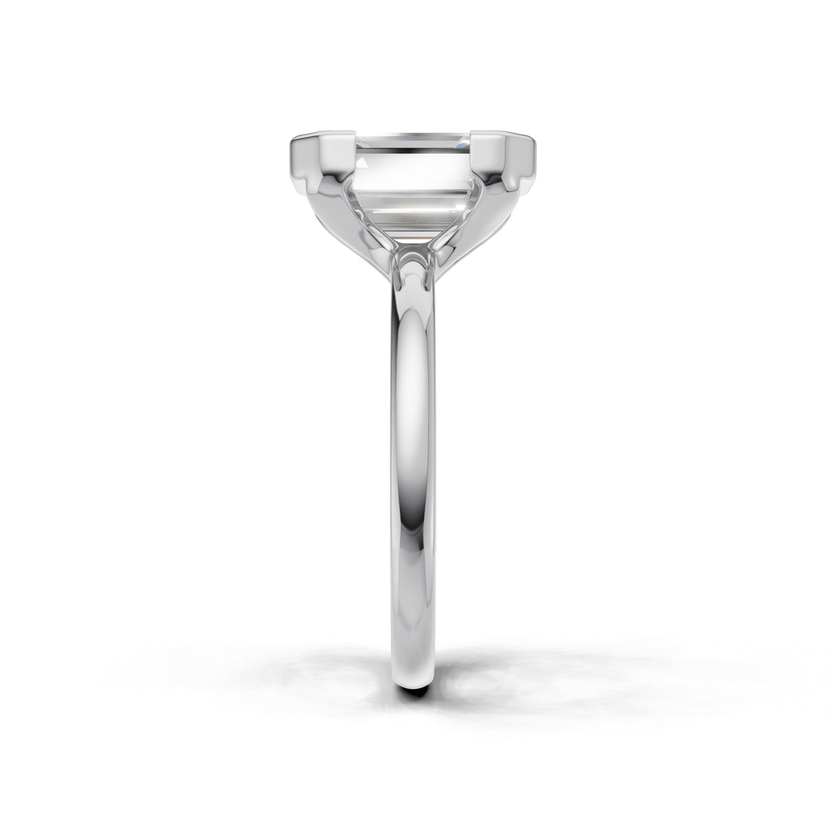 3 ct Lab Diamond Half-Bezel Ring, IGI Certified Lab Grown Diamond, Yellow Gold Solitaire 3ct White Gold Emerald