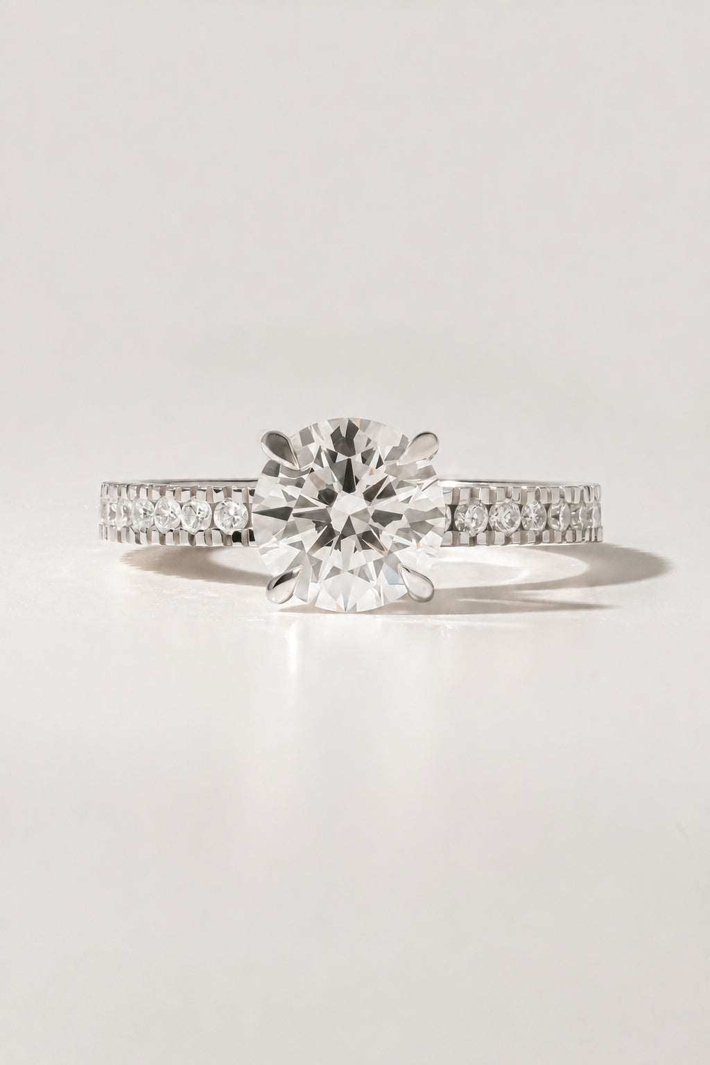 2.00 ct The Aurelia Round Pavé Ring 2ct White Gold