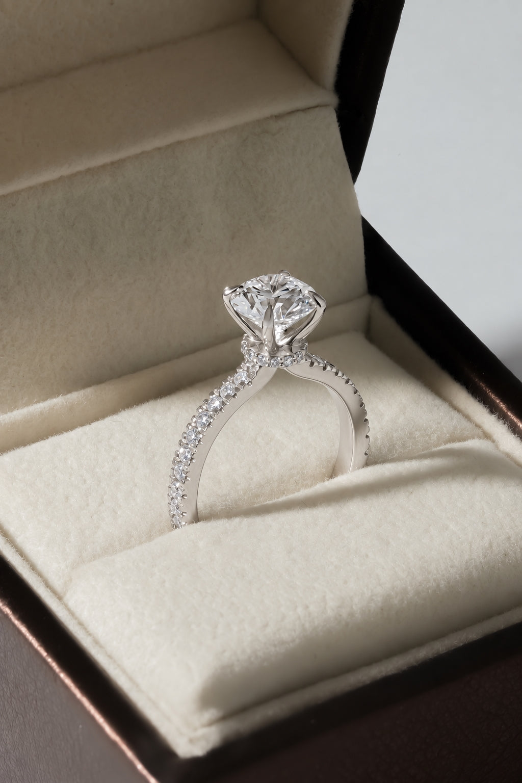 2.00 ct The Aurelia Round Pavé Ring 2ct White Gold