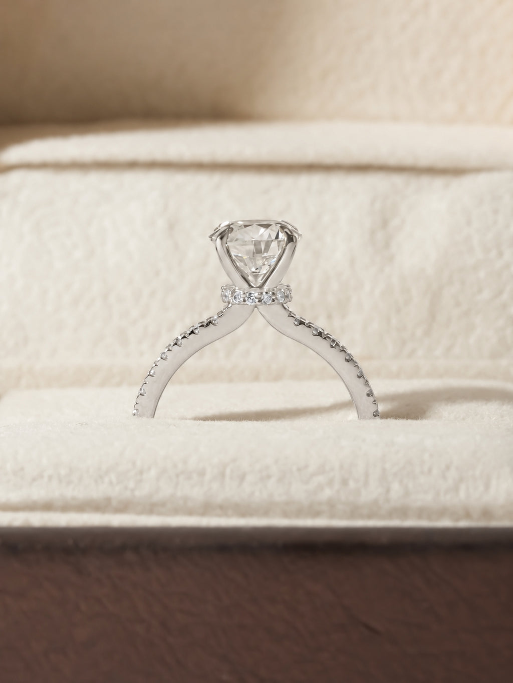 2.00 ct The Aurelia Round Pavé Ring 2ct White Gold
