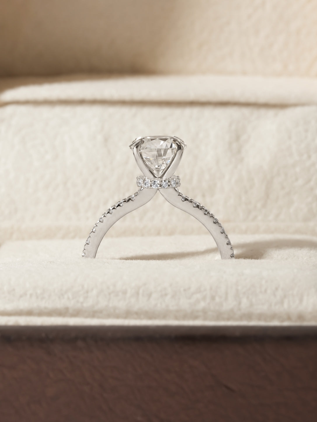 2.00 ct The Aurelia Round Pavé Ring 2ct White Gold