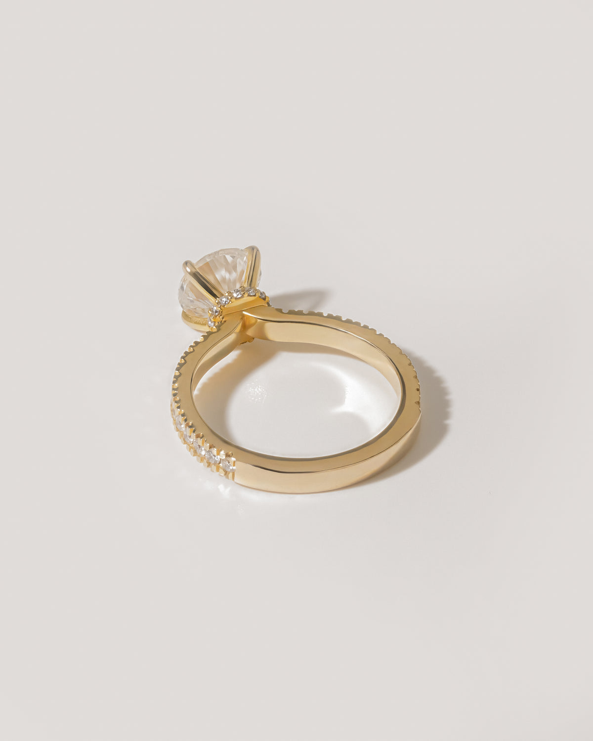 2.00 ct The Aurelia Round Pavé Ring 2ct Yellow Gold