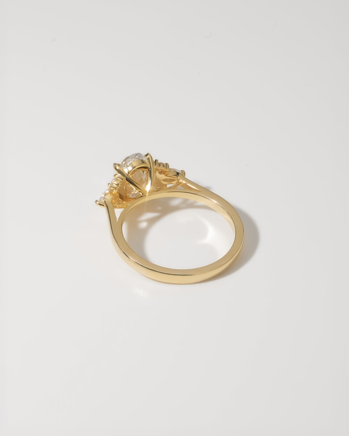 1.00 ct Oval Botanical Cluster Ring 1ct Yellow Gold