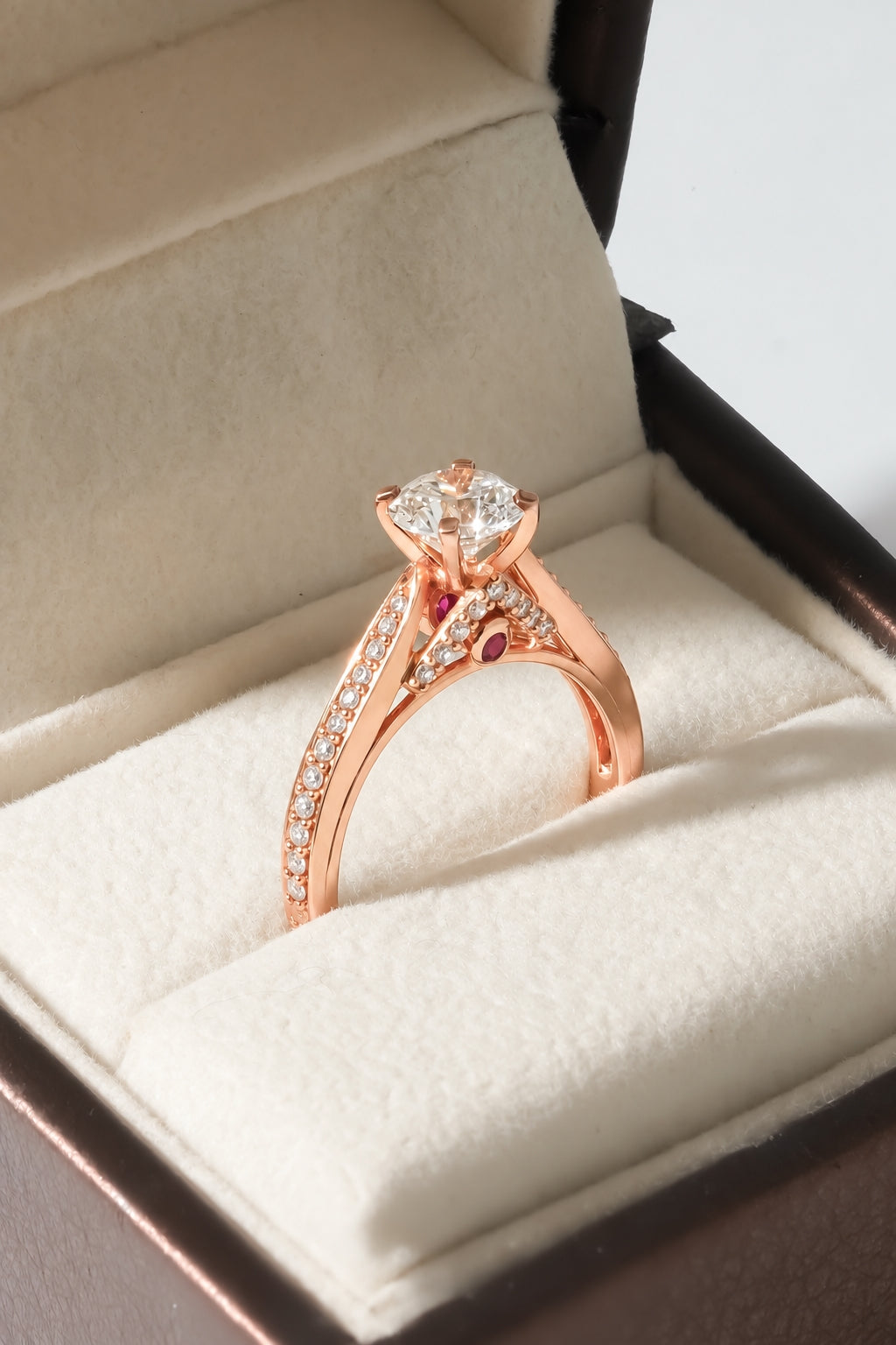 1.00 ct Round Diamond Vintage Pavé Ring 1ct Rose Gold