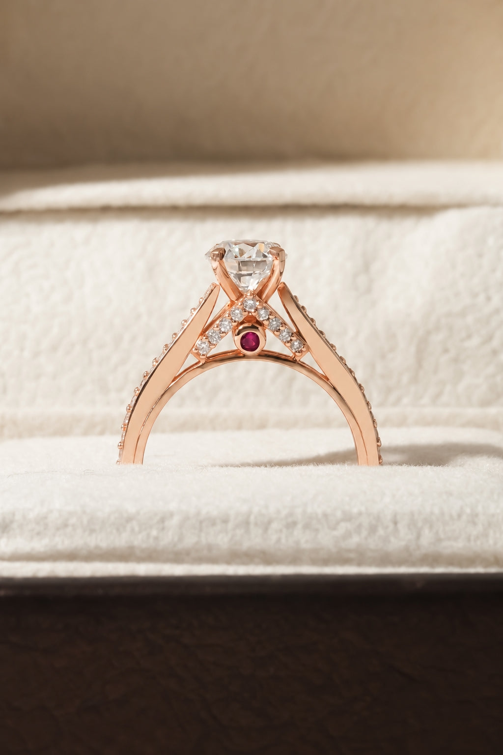 1.00 ct Round Diamond Vintage Pavé Ring 1ct Rose Gold