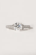 1.00 ct Round Diamond Vintage Pavé Ring 1ct White Gold