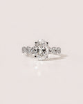 1.00 ct Oval Diamond Twisted Pavé Ring 1ct White Gold