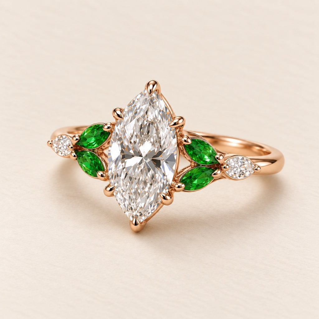 2.00 Ct Marquise Leaf Ring 2ct Rose Gold