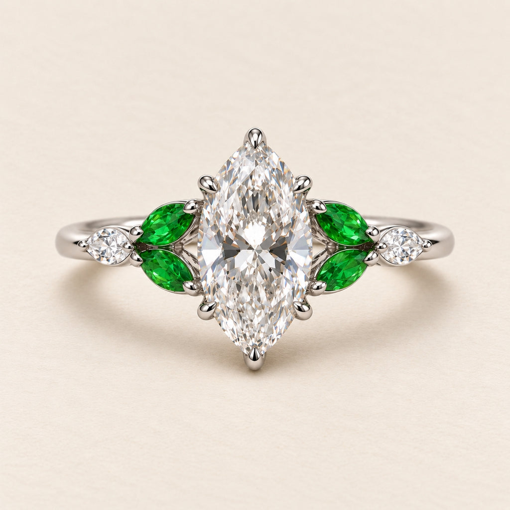 2.00 Ct Marquise Leaf Ring 2ct White Gold