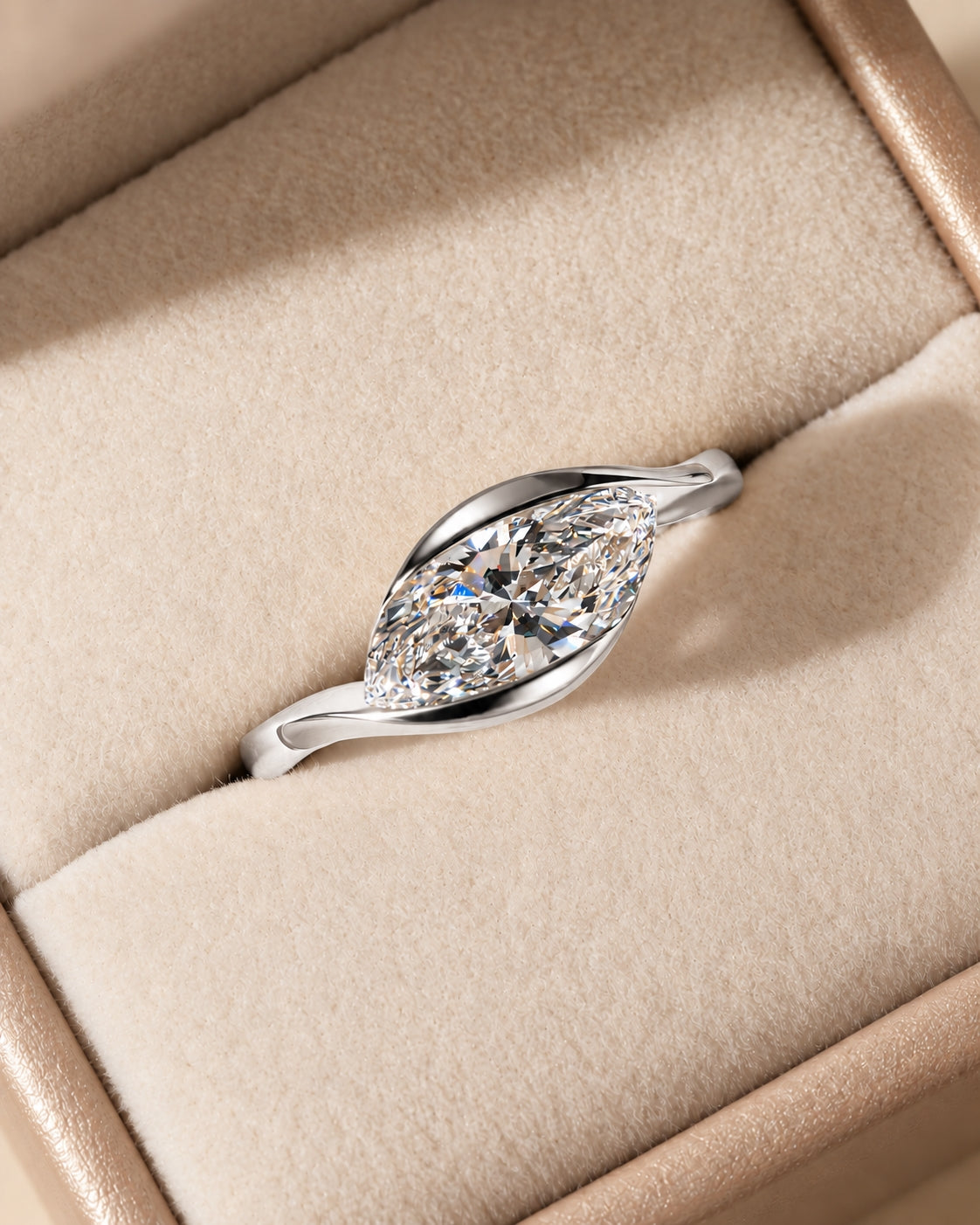 1.00 ct Marquise Embrace Diamond Ring 1ct White Gold