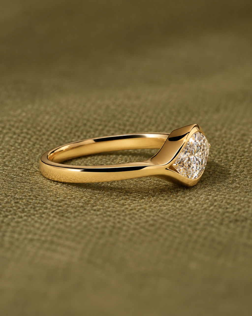1.00 ct Marquise Embrace Diamond Ring 1ct Yellow Gold
