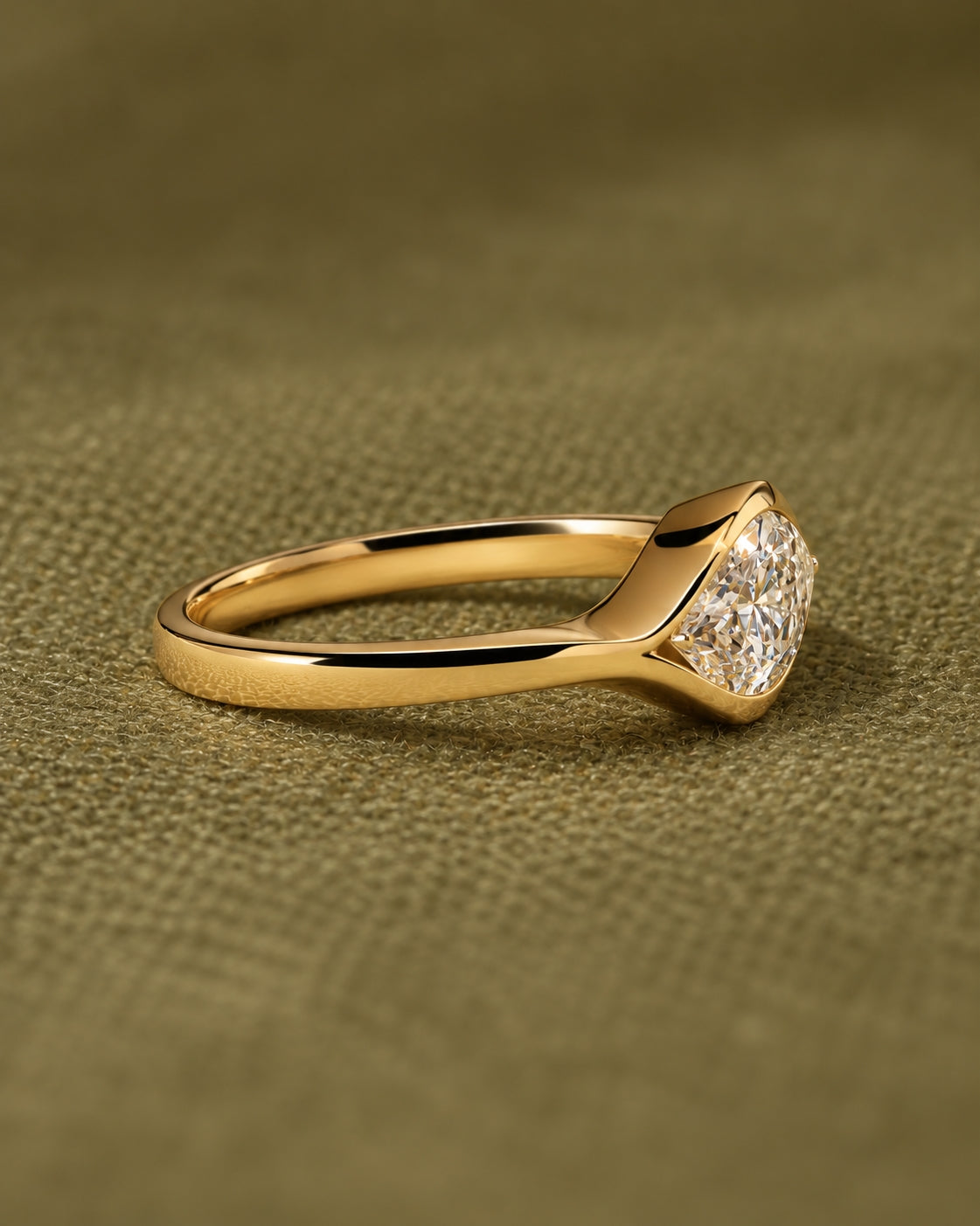 1.00 ct Marquise Embrace Diamond Ring 1ct Yellow Gold