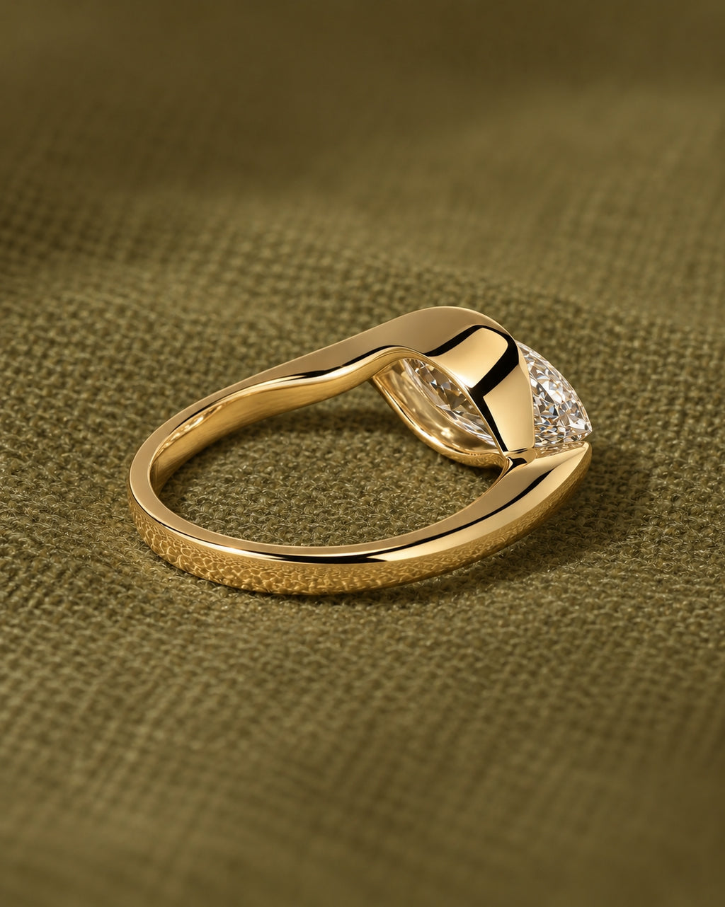 1.00 ct Marquise Embrace Diamond Ring 1ct Yellow Gold