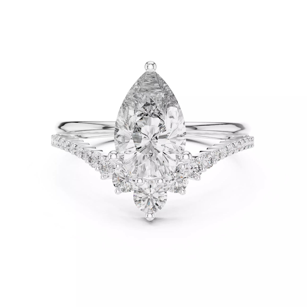 Celeste Pear Diamond Bridal Ring Set 2ct White Gold