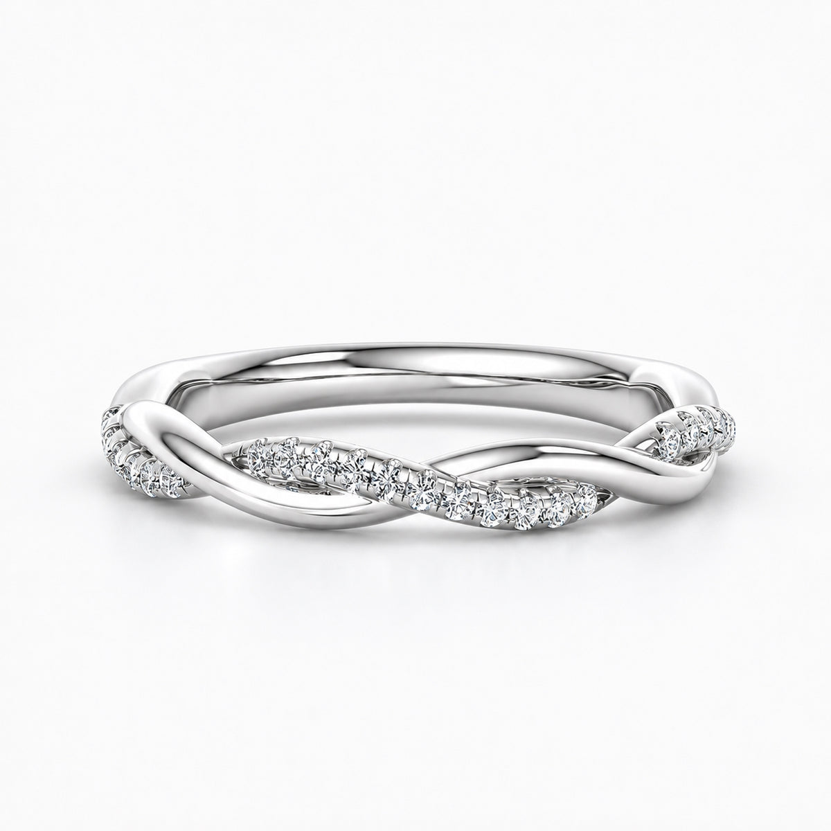 Delicate Twist Lab Grown Diamond Ring White Gold