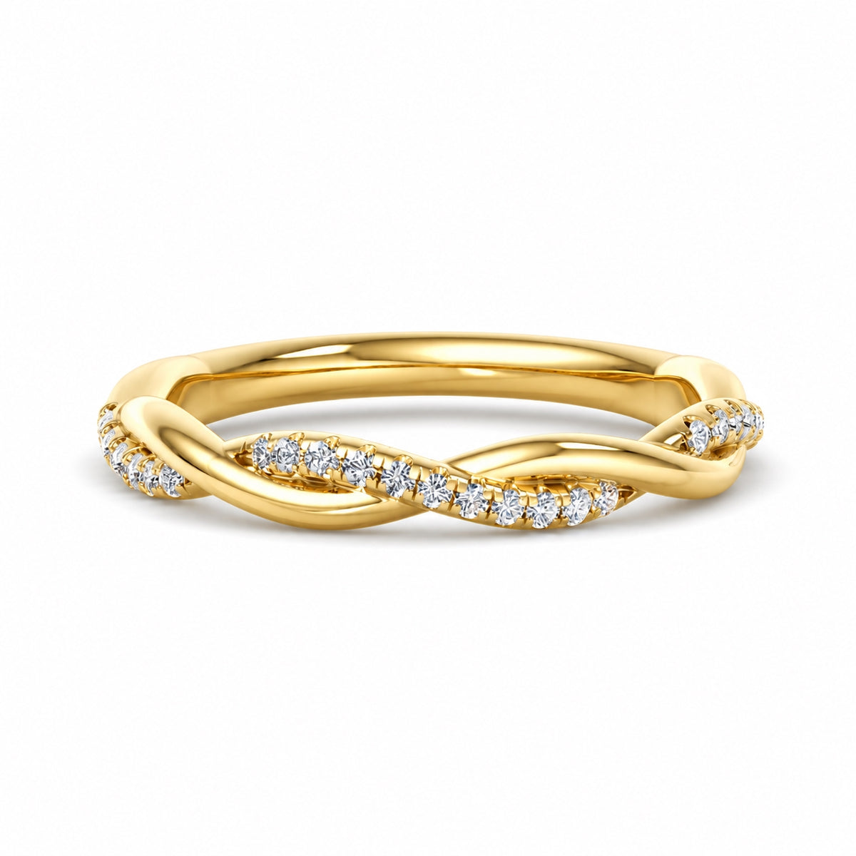 Delicate Twist Lab Grown Diamond Ring Yellow Gold