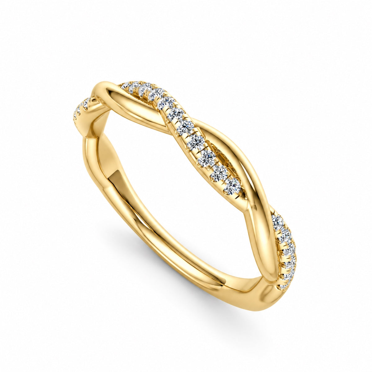 Delicate Twist Lab Grown Diamond Ring Yellow Gold