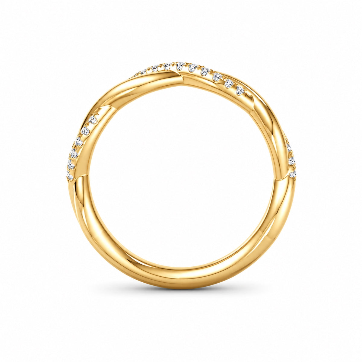 Delicate Twist Lab Grown Diamond Ring Yellow Gold