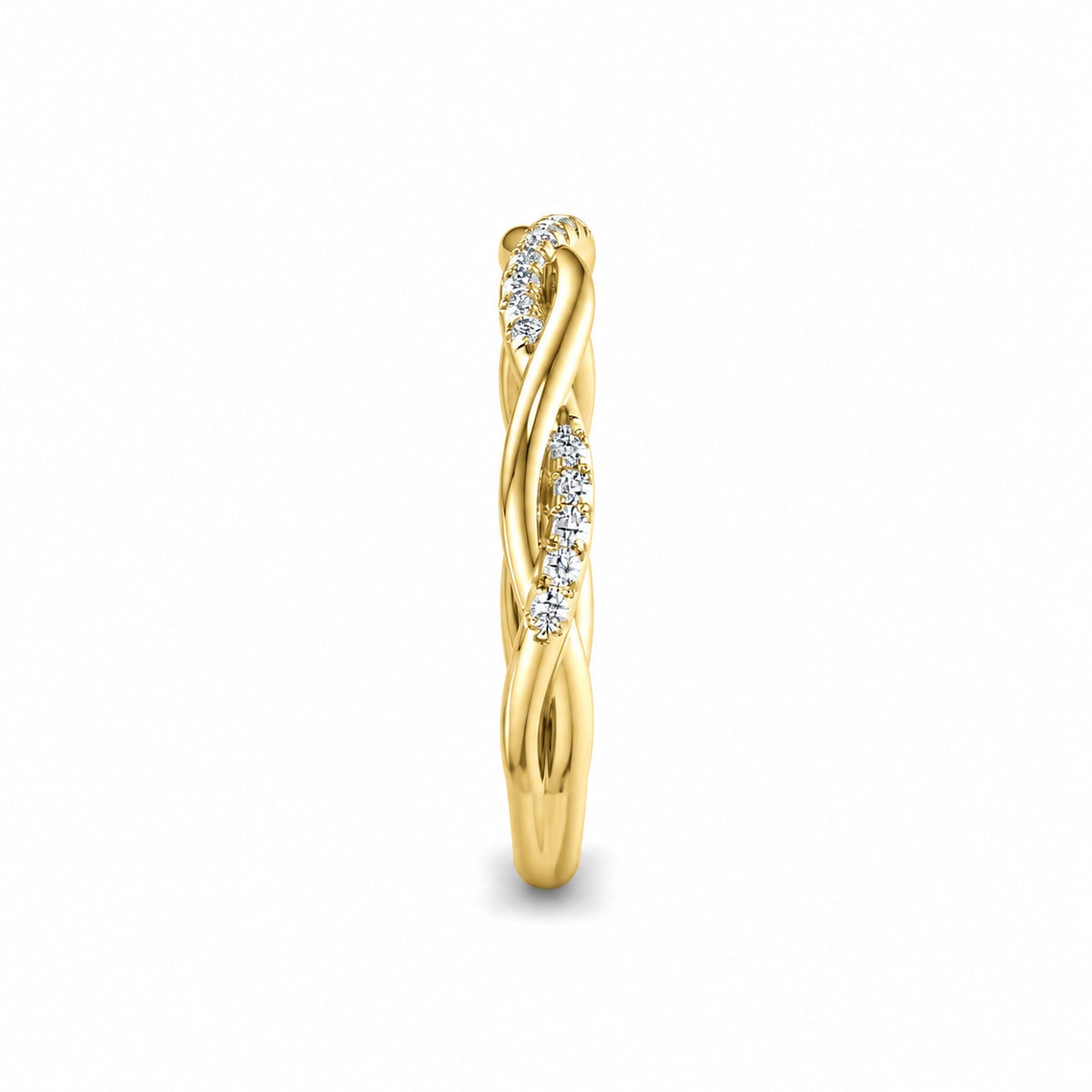 Delicate Twist Lab Grown Diamond Ring Yellow Gold